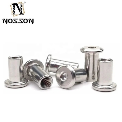 Metric Flat Head Hex Socket Sleeve Barrel Nut for High Precision Stainless Steel M6 Metric Measurement System in ISO Standard