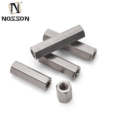 Mining Stainless Steel 201/304/316 Hexagon Threaded Connecting M4 M5 M6 M16 Long Hex Coupling Nuts DIN6334 3/8&quot;-16 x 1-1/8