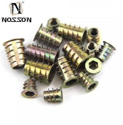 Polished Finish Zinc Plated Insert Nut for Furniture Embedment in Metric Measurement System Aluminum Zinc Alloy 6061 6063