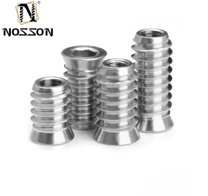 Professional Carbon Steel Hex Socket Thread Wood Nut Thread Inserts DIN Standard Cadmium Plated for Automotive Industry