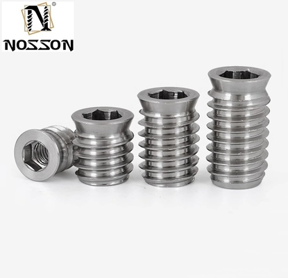 Professional Carbon Steel Hex Socket Thread Wood Nut Thread Inserts DIN Standard Cadmium Plated for Automotive Industry
