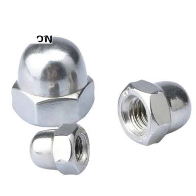 Metric Measurement System Galvanized Carbon Stainless Steel Hex Domed Hat Cap Nuts M6 M8 M12 with Chrome Plated Finish