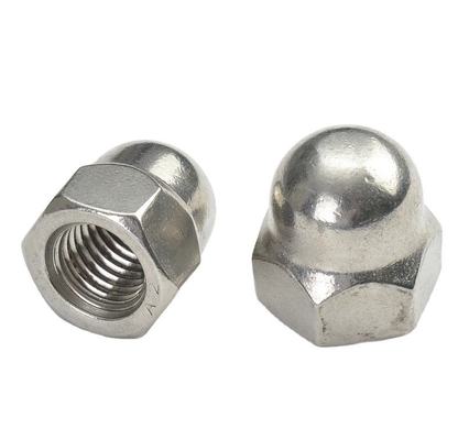 Water Treatment DIN Standard Yellow Coating Brass Finish Zinc Flake Coated Hex Cap Nut Acorn Nut with Hexagon Dome Cap