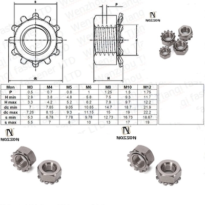 Food and Beverage Manufacturing Equipment GB Standard SUS304 K-Lock Nut Hex Nut with External Teeth Washer