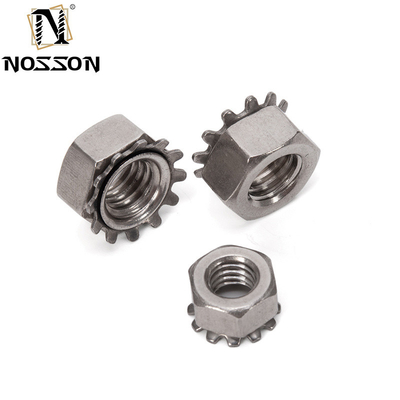 Food and Beverage Manufacturing Equipment GB Standard SUS304 K-Lock Nut Hex Nut with External Teeth Washer