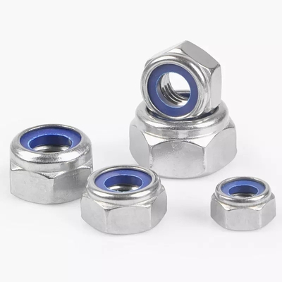 Galvanized Nylon Insert Hex Self Lock Nut DIN985 DIN982 4.8 8.8 10.9 12.9 Blue White Waxed for Retail Industry Zinc Plated