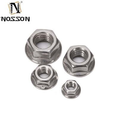 Metric Measurement System DIN6923 SS304 SS316 Standard M6 M7 M8 M10 Large Serrated Hex Flange Nuts for General Industry