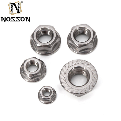 Metric Measurement System DIN6923 SS304 SS316 Standard M6 M7 M8 M10 Large Serrated Hex Flange Nuts for General Industry