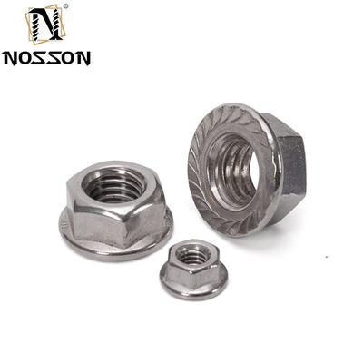 Metric Measurement System DIN6923 SS304 SS316 Standard M6 M7 M8 M10 Large Serrated Hex Flange Nuts for General Industry