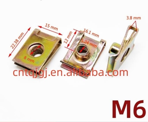 Item OEM Precision Nut Silvery Stainless Steel Spring U-Nut Clip Nut with Spot Design and Cadmium Plated Finish
