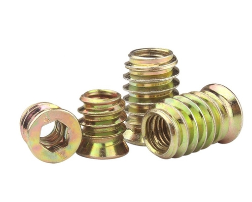 Brass Insert Furniture Nut for Wood Metric Measurement System M3 M4 M5 M6 M8 M10 M12 ANSI Standard Customized Professional