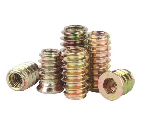 Brass Insert Furniture Nut for Wood Metric Measurement System M3 M4 M5 M6 M8 M10 M12 ANSI Standard Customized Professional