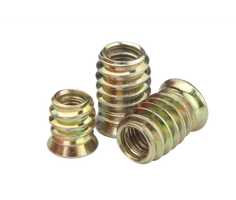 Brass Insert Furniture Nut for Wood Metric Measurement System M3 M4 M5 M6 M8 M10 M12 ANSI Standard Customized Professional