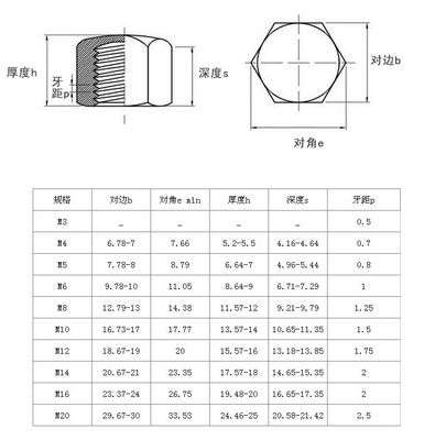 Metric Measurement System A2-70 Stainless Steel SS304 Hex Cap Nut for Water Treatment Efficiency using Durable Alloy Steel