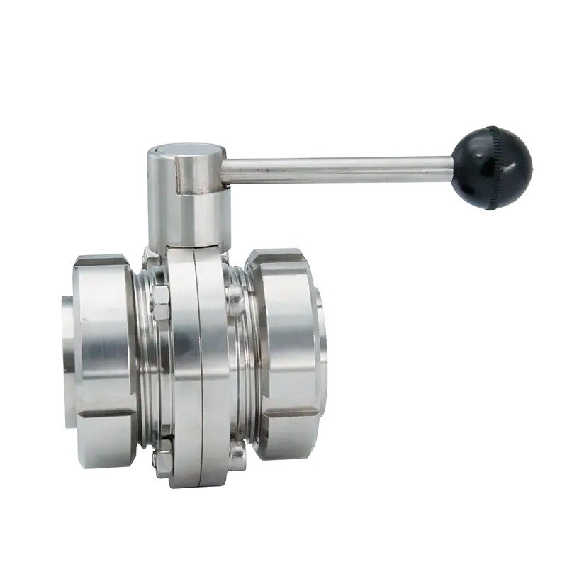 Hydraulic Sanitary Butterfly Valve 304 316L Stainless Steel One Side Weld Thread High Temperature Media ISO9001 Certified