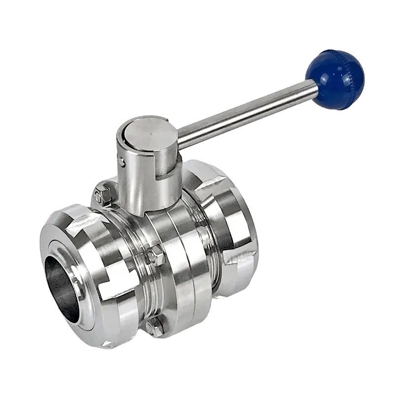 ISO9001 Certified SS304 SS316 Sanitary Stainless Steel Weld End Manual Type Butterfly Valve for Gas Media Distribution