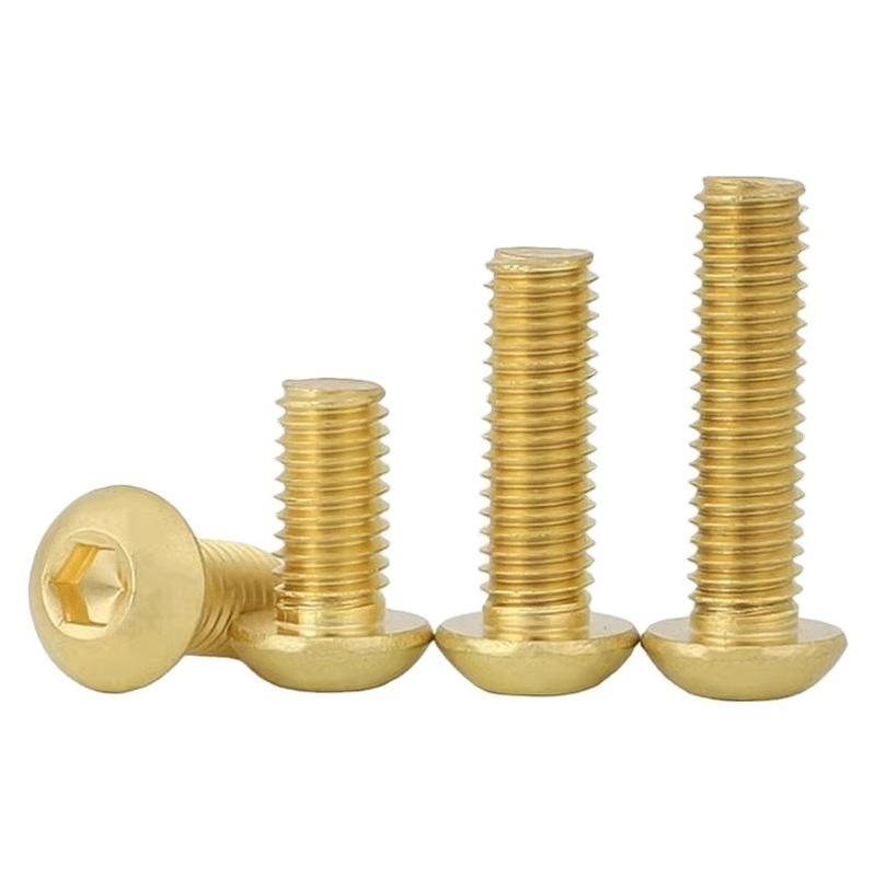 Peace of Mind Guaranteed Metric H62 Brass Pan Head Torx Machine Security Screw M8 Button Trox Head Screw with Plain Finish
