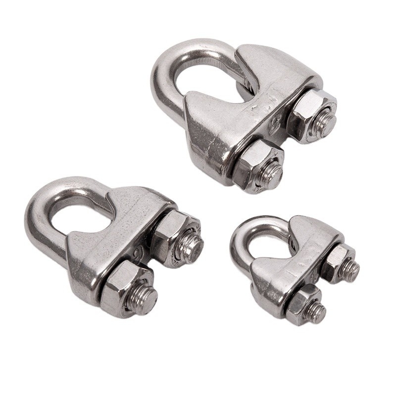 Metric 304/316 Stainless Steel Wire Rope Clamp U Bolt Wire Rope Clip for Pipe Clamps Type Double Pipe Clamps in General Industry ZINC Finish