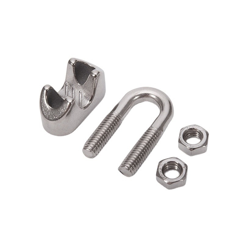 OEM Supported DIN741 Stainless Steel Wire Rope Clip for General Industry Rigging Cable Grip Clamp 4.6mm 7.9mm 10mm 12mm