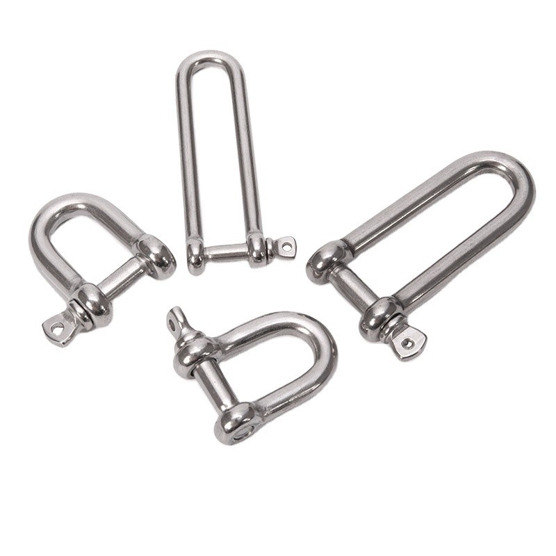 High Polished Surface Stainless Steel Long Dee Shackle for Metric Measurement System in Rigging Hardware
