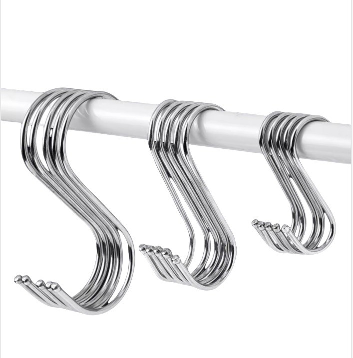 Blue Anodized Finish Stainless Steel S Shaped Metal Display Hook for Kitchen Cabinet Storage and Space-saving Design