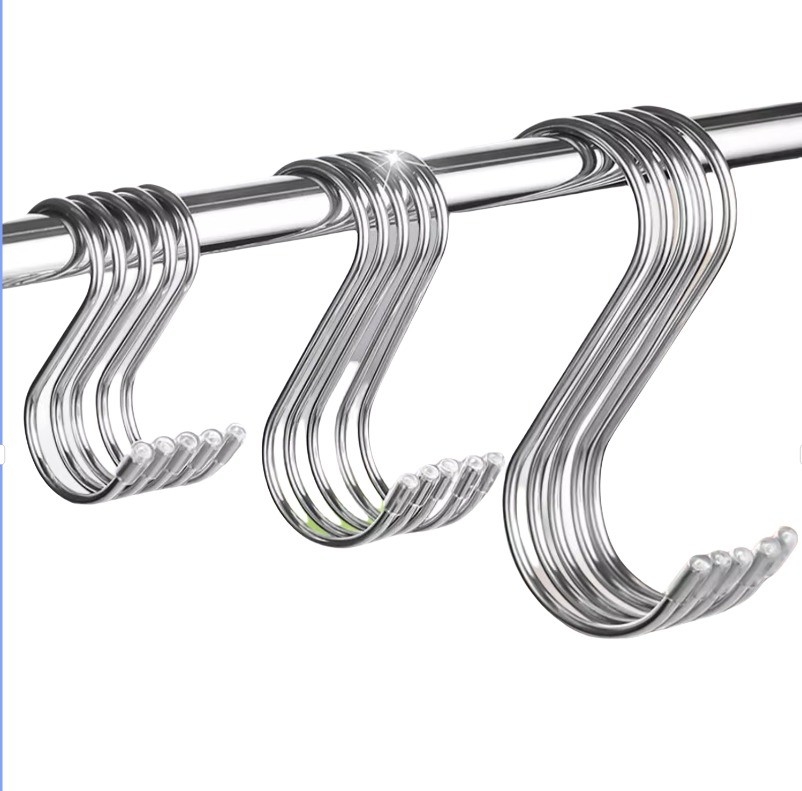 JIS Standard INCH Measurement System S-Shaped Hooks Iron Hangers Kitchen Door Back Hanging Space Saving Design