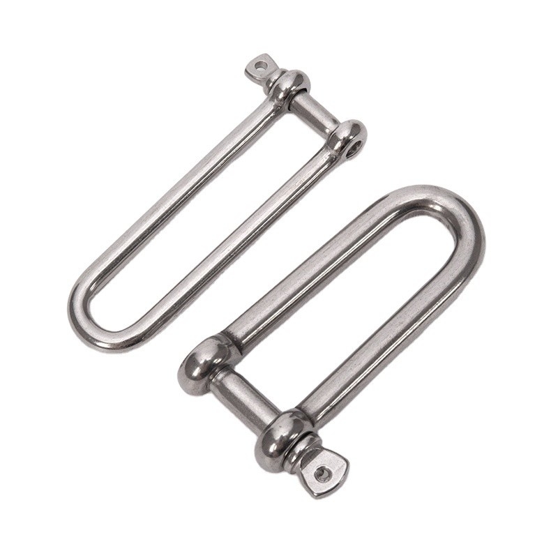 Healthcare Marine Hardware Heavy Duty Stainless Steel 304/316 Long D Shackle with Screw Collar Pin and High Polished Surface
