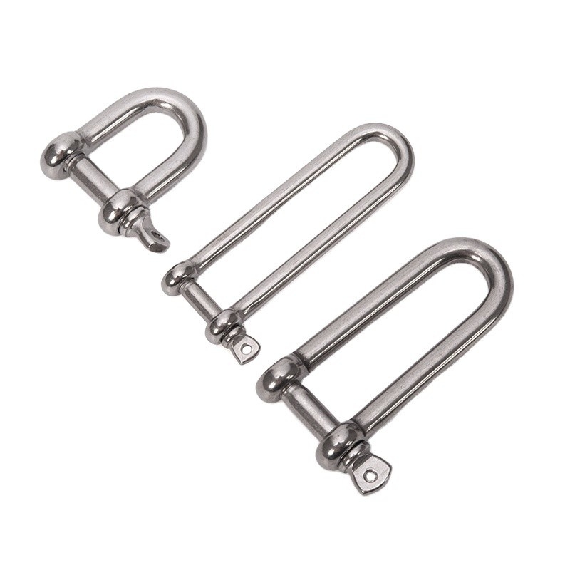 Precision Casting Technology Stainless Steel Long Type Lifting Dee Screw Pin Ss304 Or Ss316 D Shackle with Bow Design