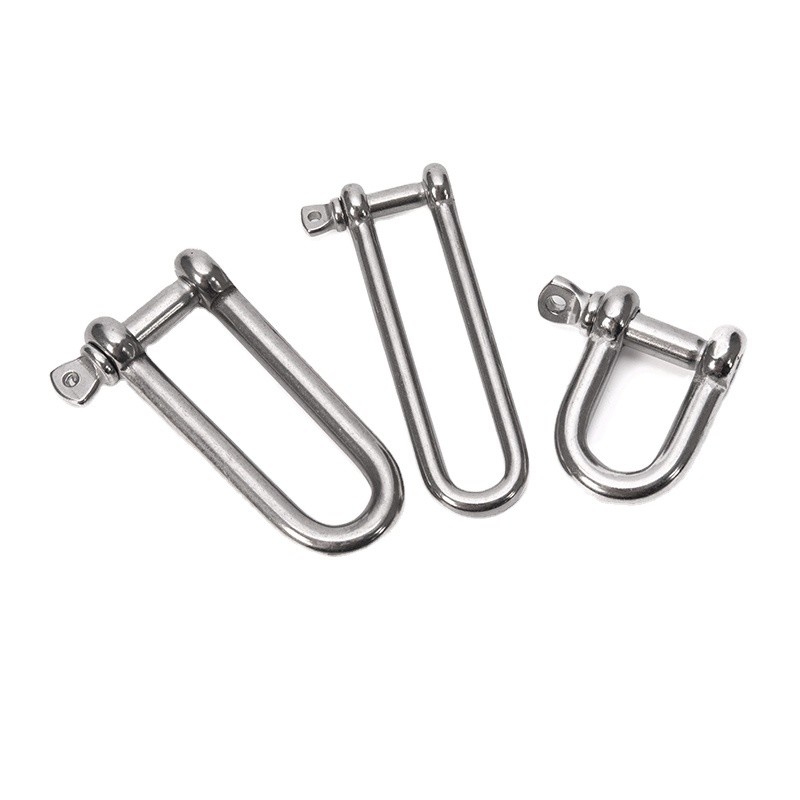 8mm Precision Casting High Strength Long Type Dee Shackle for Water Treatment Polished Stainless Steel