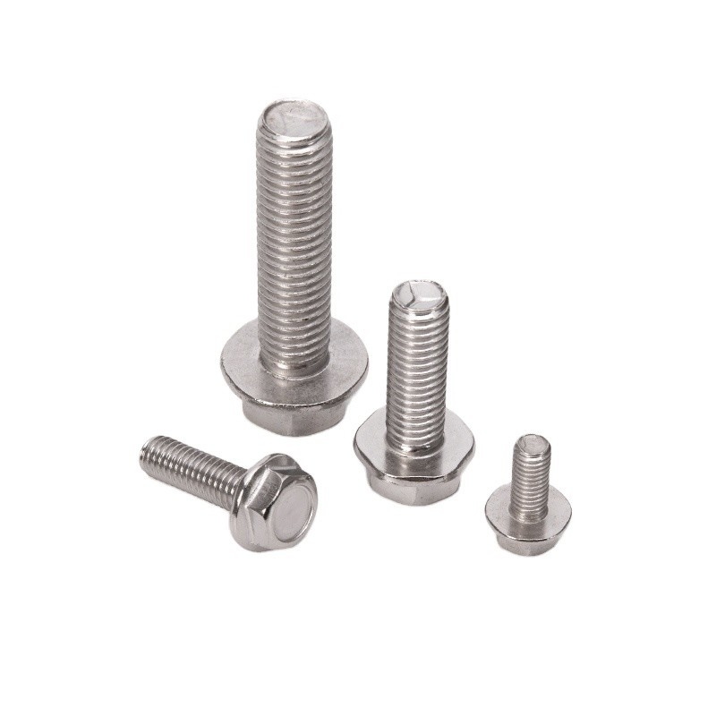 304 316 Stainless Steel M5 M20 DIN Standard Hex Flange Bolts for Heavy Duty Applications ZINC Finish Sliver