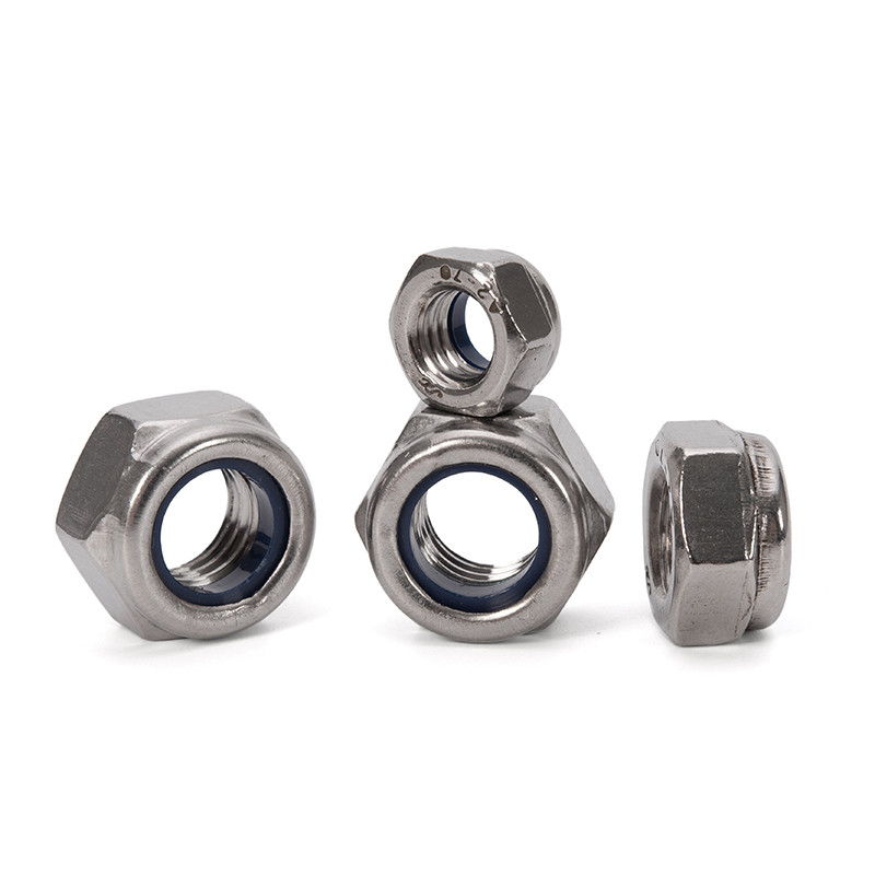 DIN Standard Metric Measurement System M4 Nylon Lock Nut Galvanized 304 Stainless Steel Self-Locking Nut for Industrial