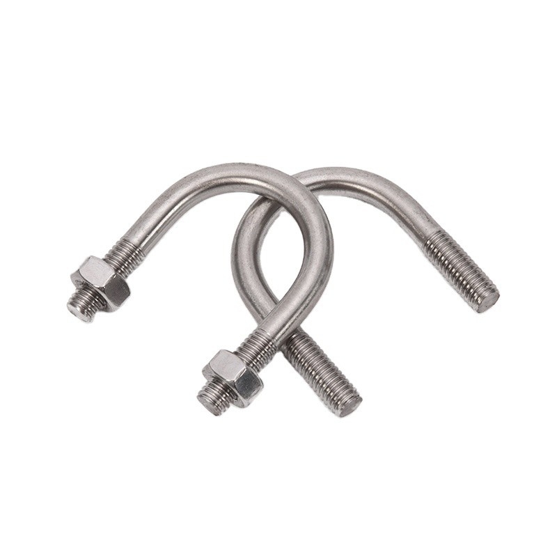 Plain Finish U Bolt Pipe Clamp With Nuts for M3 M4 M5 M6 M8 M10 M12 M16 M20 Pipes Hot Dip Galvanized Steel