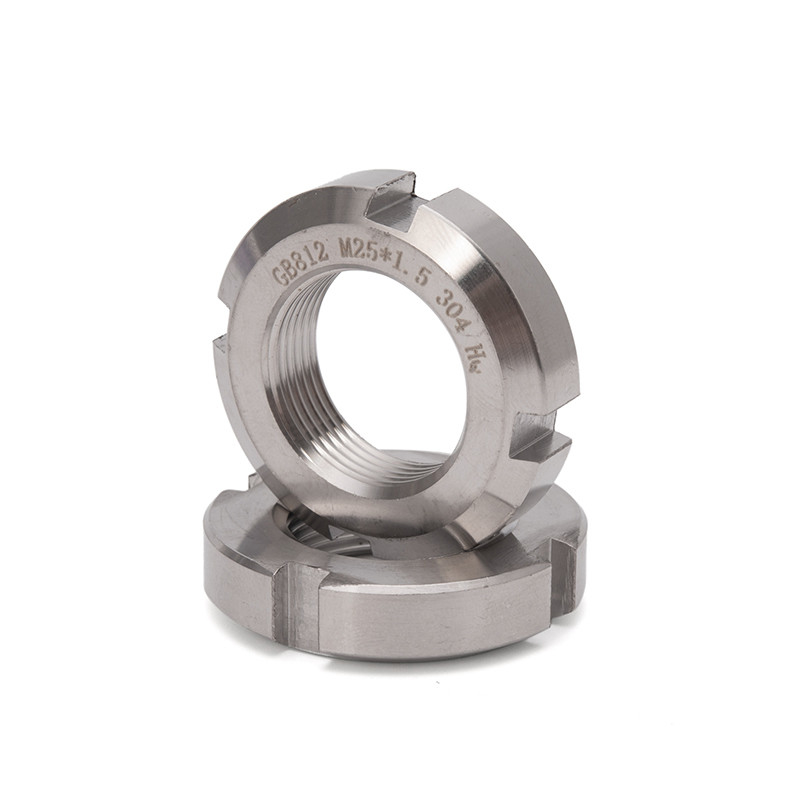 Galvanized Finish Stainless Steel Sus316 Ss304 Ss316 Slotted Round Lock Nut for Rolling Bearings and Durable Metal Parts