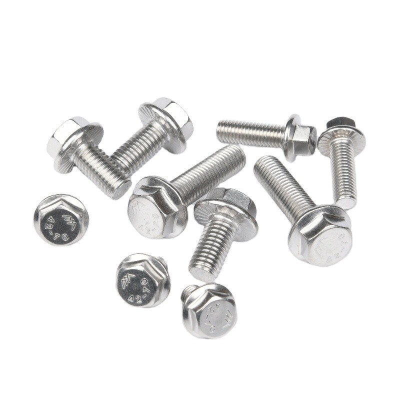 Sliver Carriage Bolts Gr5 Titanium Hex Flange Nut 8mm M4 M6 M7x32 Titanium Bolt M8 12 Point Flange Bolt Grade A2-70/A4-80/304/316