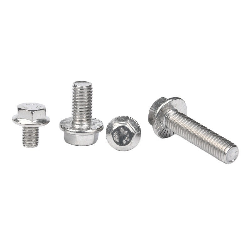 Stainless Steel Carriage Bolts DIN6921 A4-80 Grade M12 M16 M20 Hex Serrated Flange Bolt for Industrial Applications