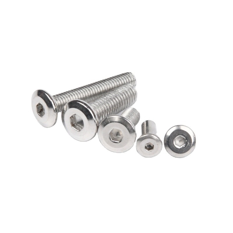 Stainless Steel Flat Socket Head Machine Screws INCH Measurement System ZINC PLATED Finish For Renewable Energy Projects