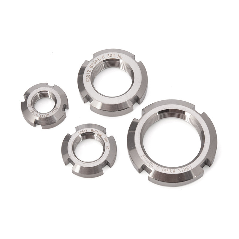 Imperial Measurement System Slotted Round Nuts Galvanized Finish Stainless Steel SS314 and SS306 Customized Size