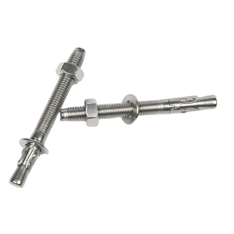 DIN Standard Silver Heavy Duty Wedge Type Expansion Anchor Through Bolts M6 x 60 for Strong Fixing in Heavy-Duty Settings