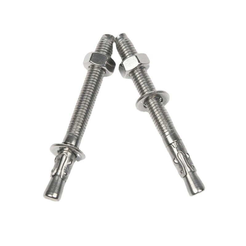 DIN Standard Silver Zinc Plated Galvanized Steel Wedge Anchor Bolts M8 M10 M12 M14 M16 M20 M24 with Passivation Finish