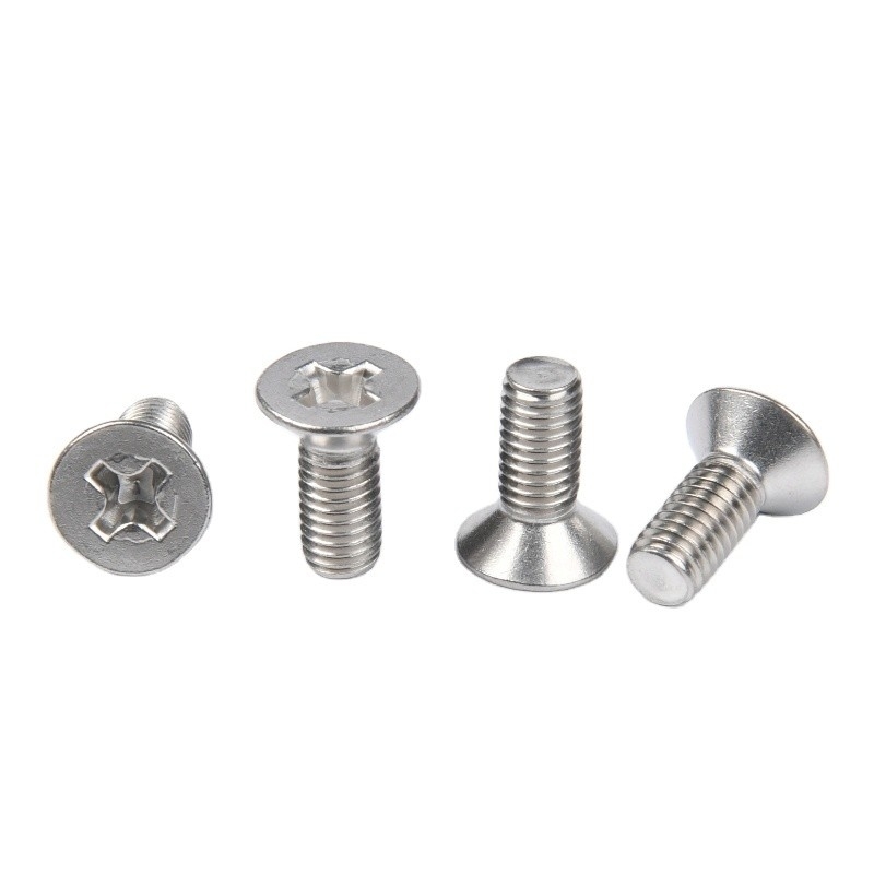 ZINC PLATED JIS Standard All Size DIN965 304 316 Stainless Steel Flat Head Cross Recessed Bolts Countersunk Head Phillips Machine Screw