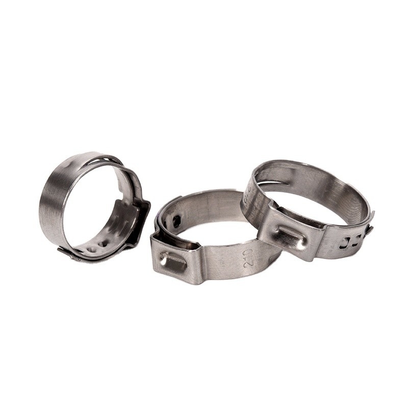 ZINC Finish Stainless Steel 7mm Bandwidth Iron Single Ear Hose Clamp for Galvanized Steel Pipes in Food Beverage Industry
