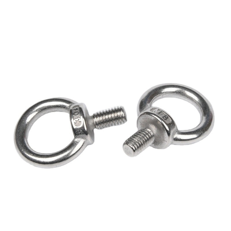 GB Standard Marine Grade Galvanized Stainless Steel Lifting Ring Threaded Eyebolt 1/4&quot; 20 x 1&quot;&quot; ISO Round Head Style
