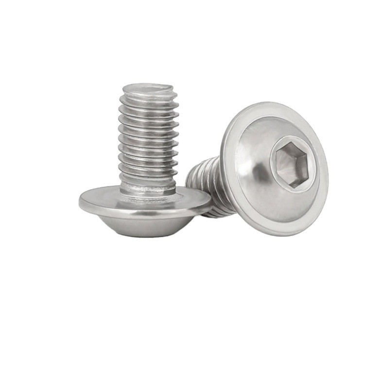 Flat Head Black Stainless Steel Socket Hexagon Screw with Flange Hexagon m3 m4 m5 m6 m8 m10 m12 m14 m16 m20