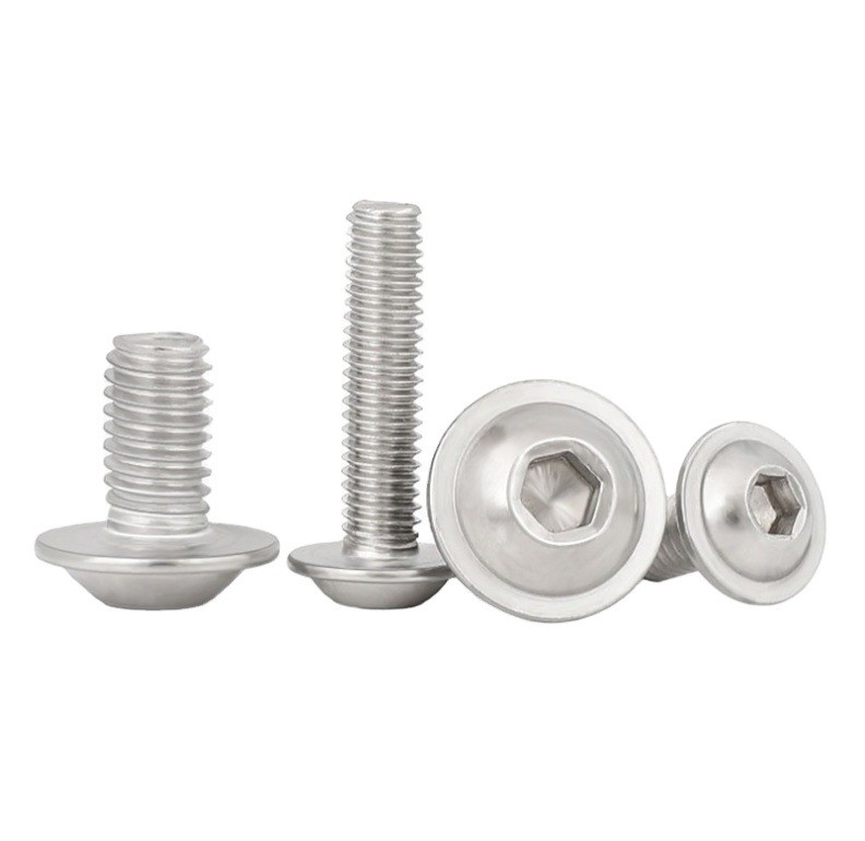 Flat Head ZINC Finish INCH Measurement System Stainless Steel 304 Hexagon Socket Head Flange Button Head Screw with GB Standard