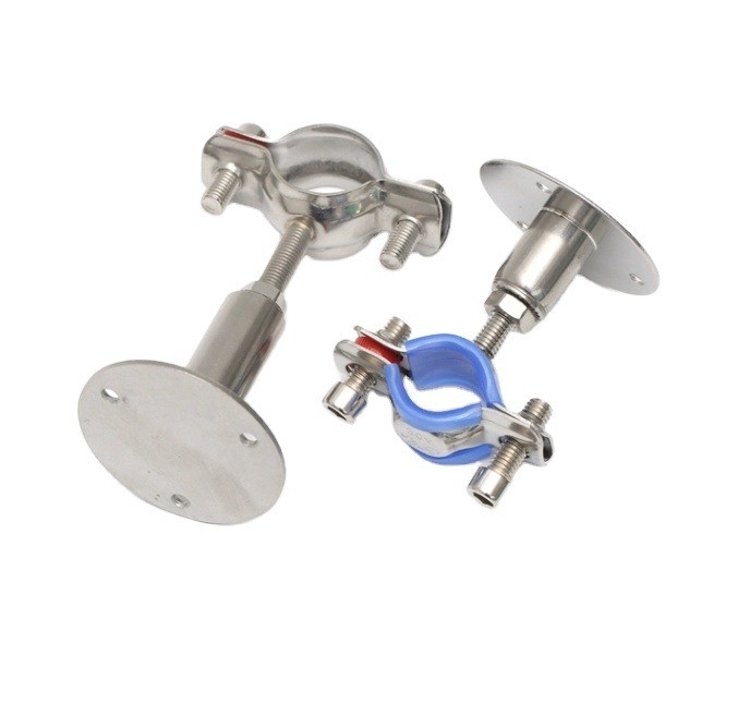 16-300mm Pipes Standard Stainless Steel Pipe Hangers with 2 Screws Ring and Rubber