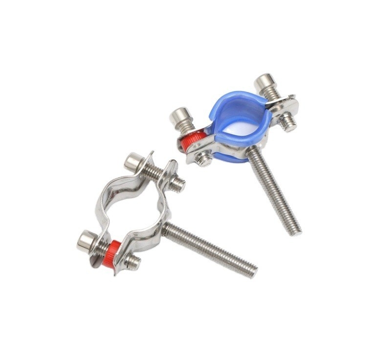 Fixed ANSI/ASME Standard Gas and Cable Pipeline Bracket Stainless Steel 201/304 Inner Thread Pipe Support Clamp with Nut