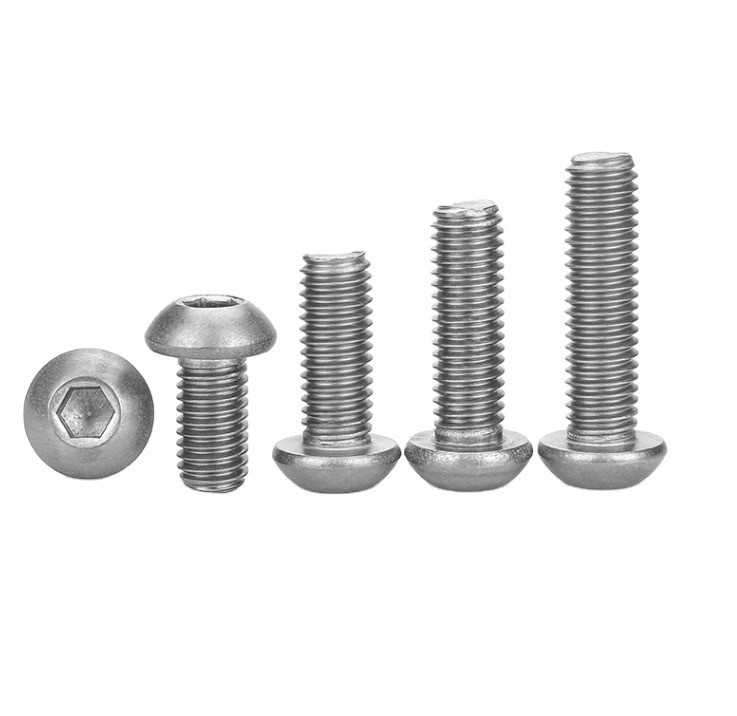 ANSI Standard 304 Stainless Steel 1 Inch Button Head Socket Cap Bolts Screws for INCH Measurement System Allen Hex Drive