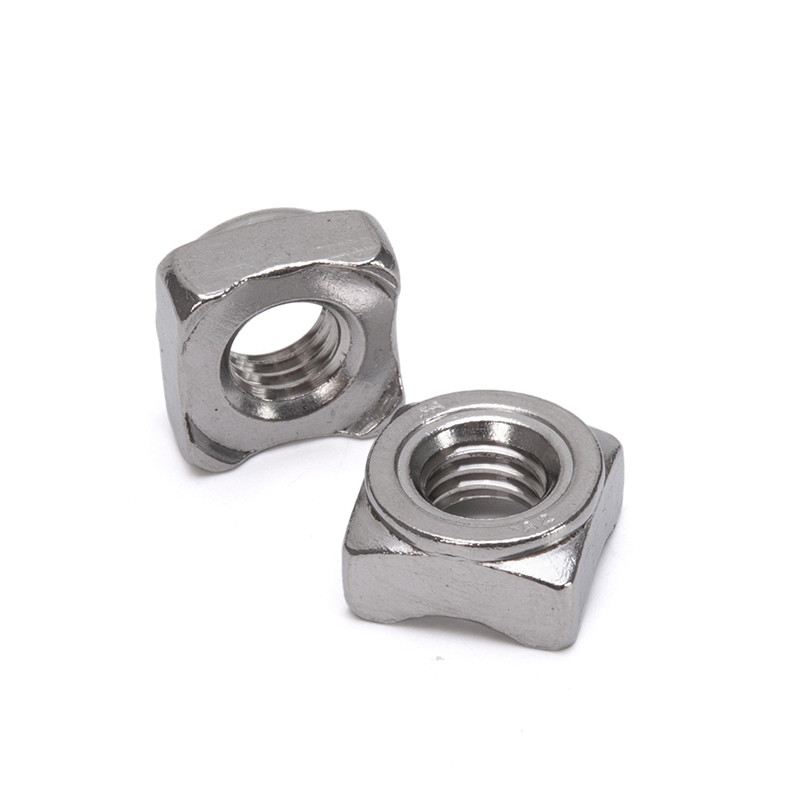 Metric M6 Carbon Steel ANSI/ASME Standard DIN928 Square Weld Nut for Spot Welding Customized Plain Finish Customized