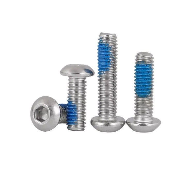 Plain Finish Metric Stainless Steel Thread-Locking Button Head Hex Drive Screws with GB Standard and ISO Certification