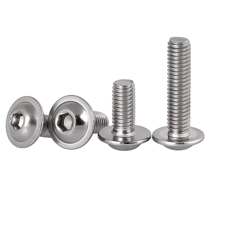 ZINC Finish Customized Direct Supply Steel Flange Button Head Socket Screw M3 M4 M5 M6 Cross Hex Socket Flanged Washer Head Screws